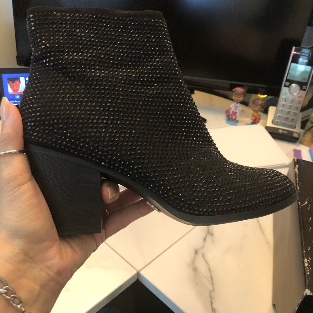 Elegant Black Studded Ankle Boots